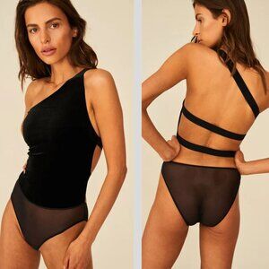 New! Undress Code Black Reach For The Stars Bodysuit 10867